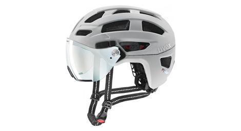 Casque uvex finale visior v blanc papyrus