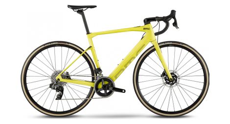 Velo de route electrique bmc roadmachine amp two sram rival etap axs 12v 350 wh 700 mm jaune lime 2023