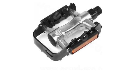 Pedales vtt corps alu cage alu noir (livrees en boite cartonnees.)