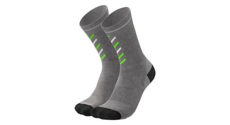 Chaussettes incylence merino rise gris/vert