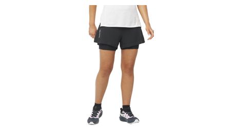 Pantalones cortos 2 en 1 para mujer salomon sense aero negro s