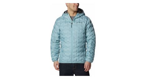 Doudoune duvet a capuche columbia delta ridge bleu clair