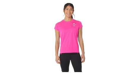 Maillot de manga corta para mujer asics fujitrail logo rosa
