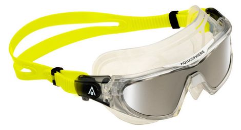 Masque de natation aquasphere vista pro a transparent jaune verres miroir argent