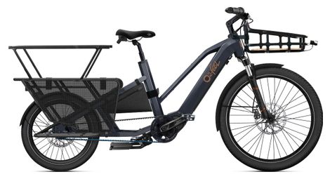 Vélo Cargo Longtail Électrique O2 Feel Equo 7.2 ABS Shimano Nexus 5V 720 Wh 20/26'' Gris Anthracite Pack Family T.Unique 160/190cm - Produit Reconditionné