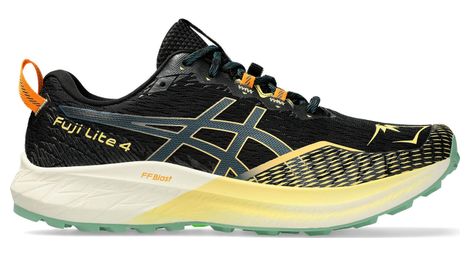 Asics Fuji Lite 4 Negro Amarillo Zapatillas Trail Running