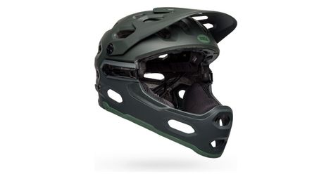 Casque avec mentonnière amovible bell super 3r mips vert mat