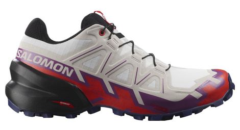 Chaussures de Trail Salomon Speedcross 6 Blanc Rouge Violet Femme