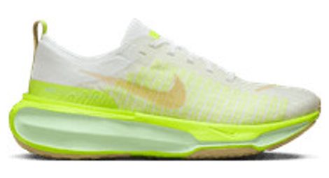 Chaussures running nike invincible run flyknit 3 blanc/jaune/vert homme