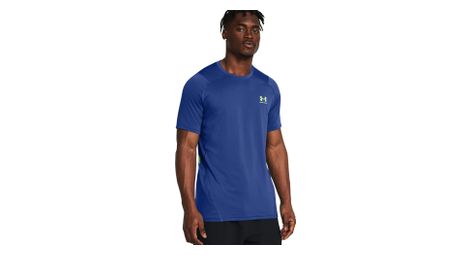 Under armour heatgear maillot de manga corta ajustado azul hombre
