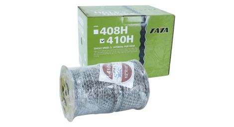 Chaine velo city 1 3v taya 410h argent rouleau de 30m avec 30 connecteurs