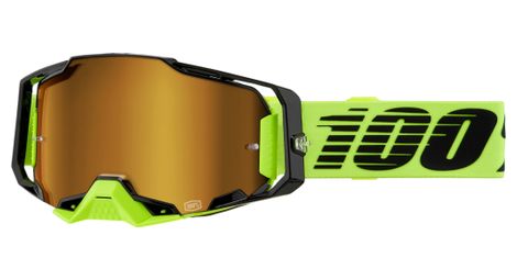Masque 100% Armega Neon Yellow/Verre Mirror Gold