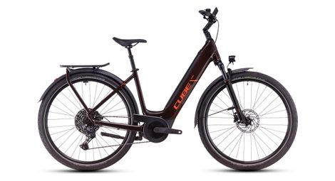 Vtc électrique cube touring hybrid pro 625 easy entry shimano cues 11v 625 wh 700 mm marron orange cinnamon 2025