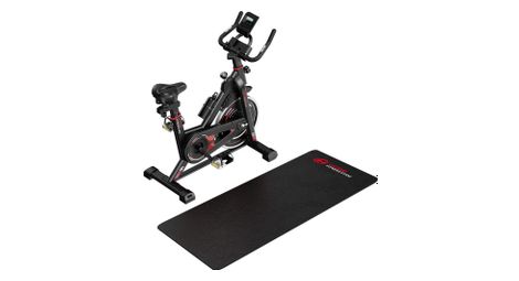 Vélo d'appartement Fitness D 10KG magnétique rouge avec Tapis