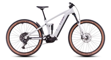 Cube stereo hybrid one44 pro 800 electric full suspension mtb shimano cues 11s 800 wh 27.5'' cotton white grey 2025