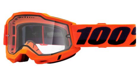 Máscara 100% accuri 2 enduro mtb | naranja | vasos transparentes