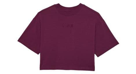 Camiseta de manga corta fox wordmark morada crop para mujer