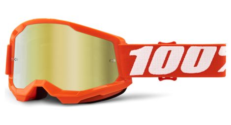 100% STRATA Maske 2 | Orange | Spiegel Goldgläser