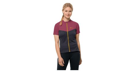 Maillot manches courtes jack wolfskin morobbia fz t violet femme