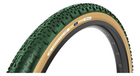 Pneu Gravel Panaracer GravelKing X1 Limited Color Edition 700 mm Tubeless Ready Souple ZSG Gravel Compound BeadLock TuffTex Vert British Racing Flancs Beiges