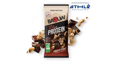 Barre protéinée bio baouw chocolat/cacahuètes - 50g