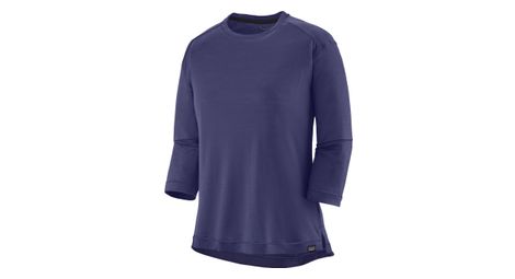 Patagonia merino 3/4 sleeve bike jersey women's blue l