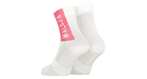 Chaussettes unisexe maloja lanarom blanc rose