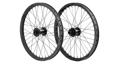 Paire de Roues Carbone Pride Wave Noir Mat Fusion 20/15mm Noir
