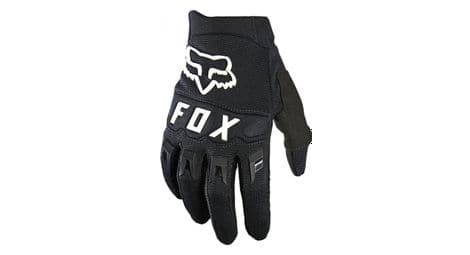 Par de guantes largos fox dirtpaw para niños negro / blanco