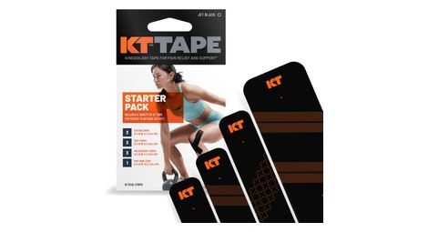 Kt tape starter pack pre-cut strap roll jet black