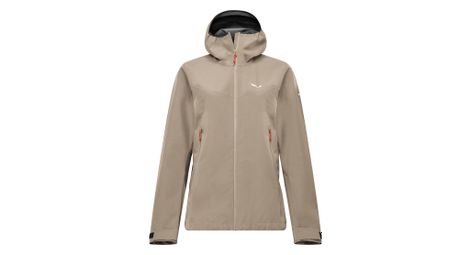 Giacca impermeabile da donna salewa puez gore-tex 3l epe beige