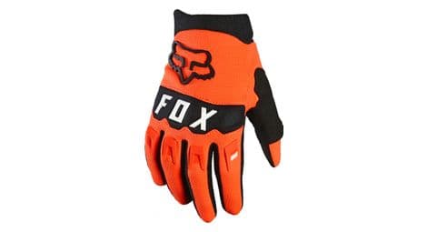 paar kinder lange handschuhe fox dirtpaw orange