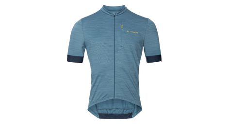 Maillot manches courtes vaude kuro fz tricot bleu gris
