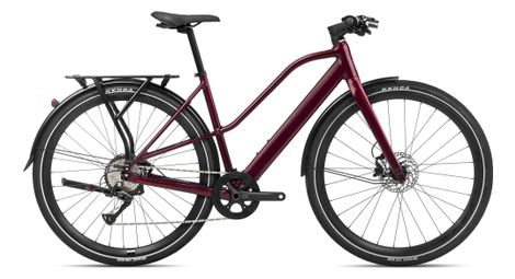 Orbea vibe mid h30 eq bicicleta eléctrica urbana shimano acera 8s 250 wh 700 mm rojo burdeos metalizado 2024