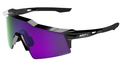 Lunettes 100% Speedcraft SL Polished Black HiPER Polarized Lavender Mirror