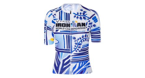Maillot de manga corta ironman x santini campeonato del mundo de niza 2024 - azul/blanco