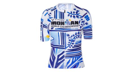ironman x santini world championship nice 2024 short sleeve jersey blue white