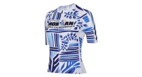 Kurzarm Trikot Ironman X Weltmeisterschaft Nizza 2024 Blau Weis