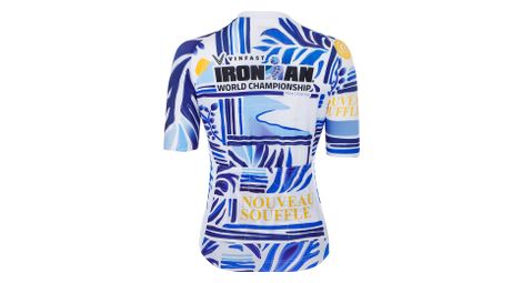Kurzarm Trikot Ironman X Weltmeisterschaft Nizza 2024 Blau Weis