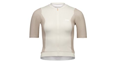 Maillot manches courtes femme poc cadence blanc/beige