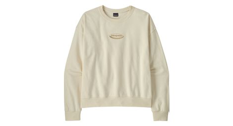 Sweat Manches Longues Patagonia '95 Oval Logo Daily Crew Blanc Femme