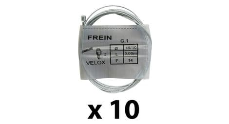 Boîte de 10 câbles de frein vélo route-city velox 3.00 m