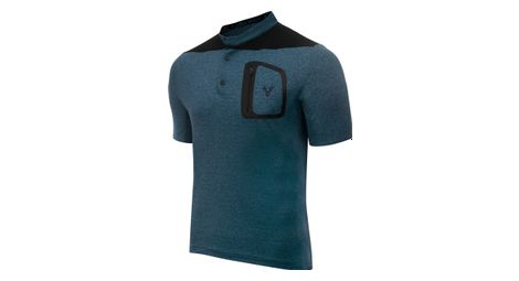 Lebram parpaillon gravel short sleeve jersey grey oil blue straight cut