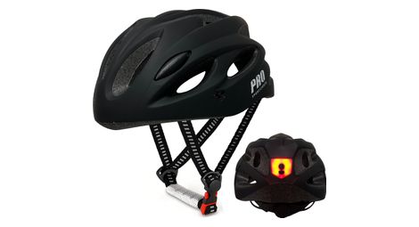 Casque vélo femme/homme noir avec feu arrière