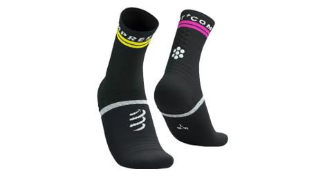 Calcetines compressport pro marathon v2.0 negro/amarillo/rosa