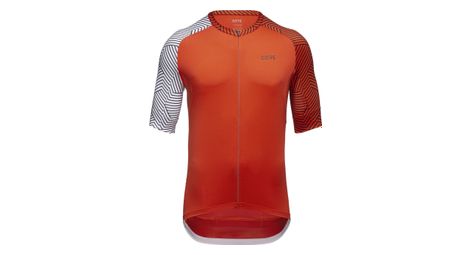 Gore wear c5 orange white short sleeve jersey