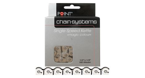Kette BMX - Point Magic Colour MK918 - Halflink 1/8 Zoll - Silber - 102 Glieder