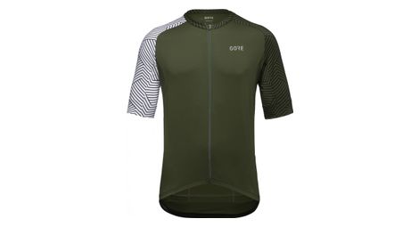 Gore wear c5 oliv-weißes kurzarmtrikot