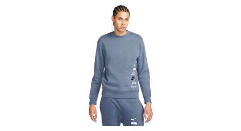 Haut manches longues nike club fleece plus bleu