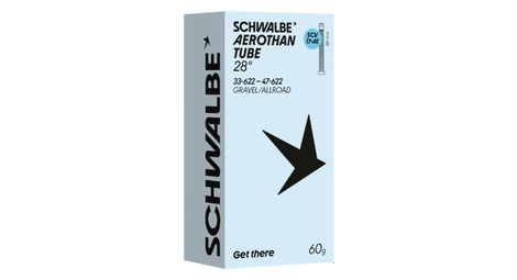 Camera d'aria leggera Schwalbe Aerothan Gravel/Allroad con valvola Schwalbe Clik SCV17AE, 700 mm, Presta, 60 mm